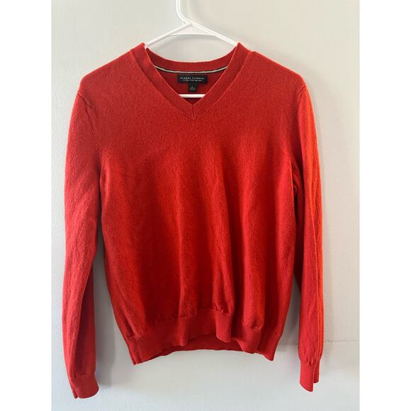 Banana Republic Sweater Women's Large Orange Extra Fine Merino Wool Academia - Picture 1 of 5